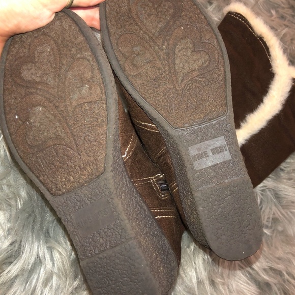 Nine West Brown Boots With Faux Fur - Picture 4 of 4